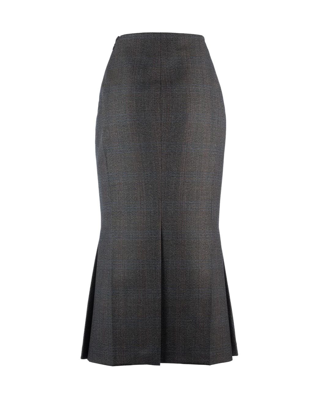 Prada Gray Wool Flared Skirt
