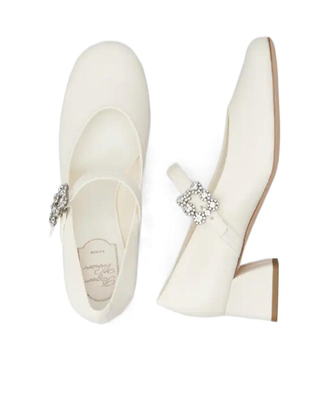 Roger Vivier White Efflorescence Mary Jane Pumps