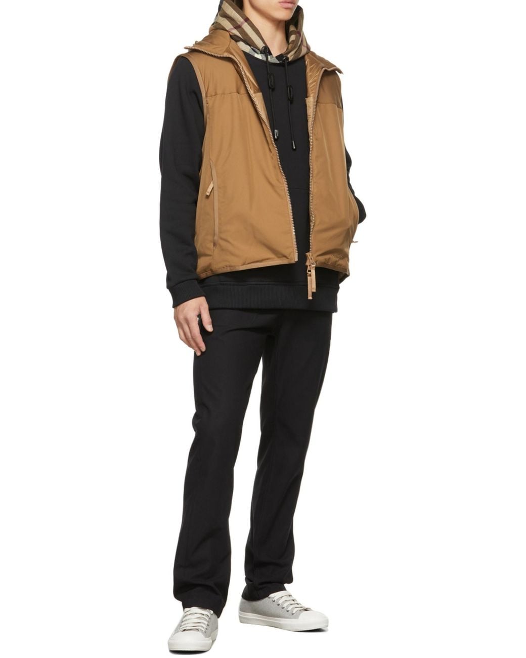 Burberry Black Check-Detail Hoodie for men