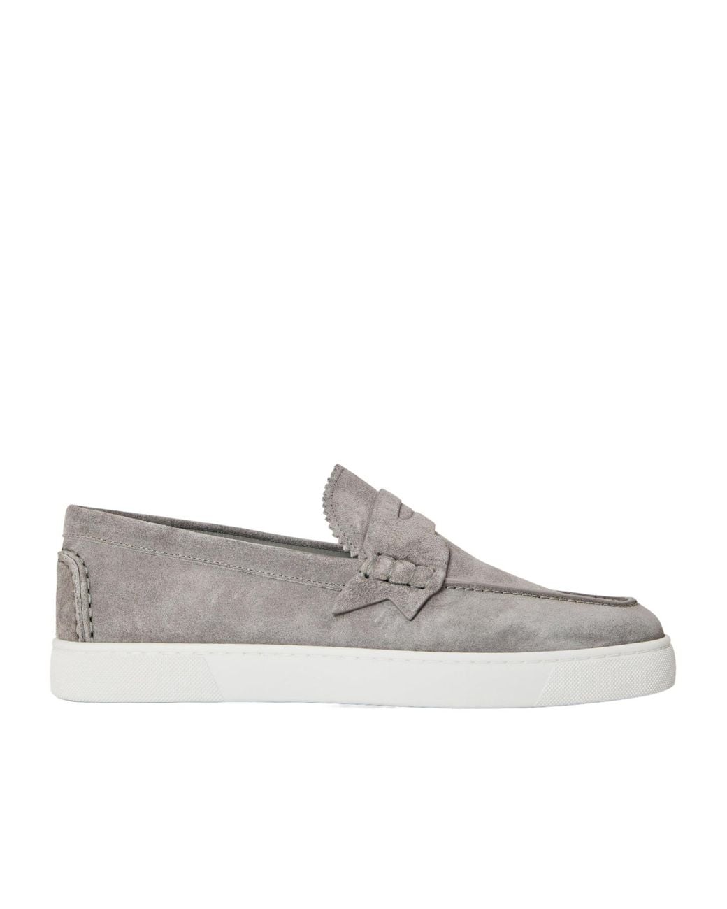 Christian Louboutin Gray Solid-Color Loafers for men
