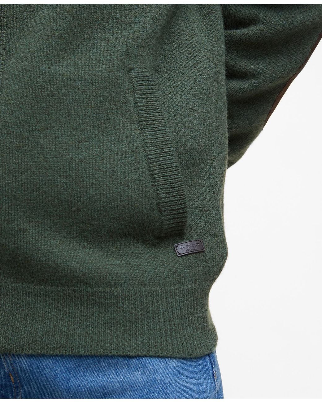 Barbour Green High-Neck Button-Up Cardigan for men