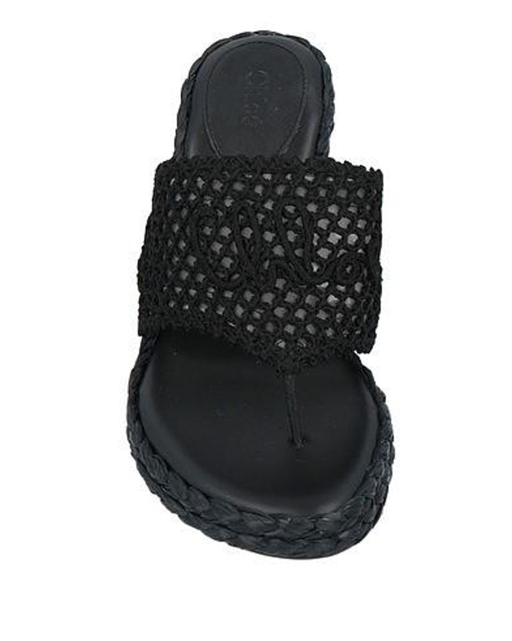 Chloé Black Simple Fishing Net Sandals