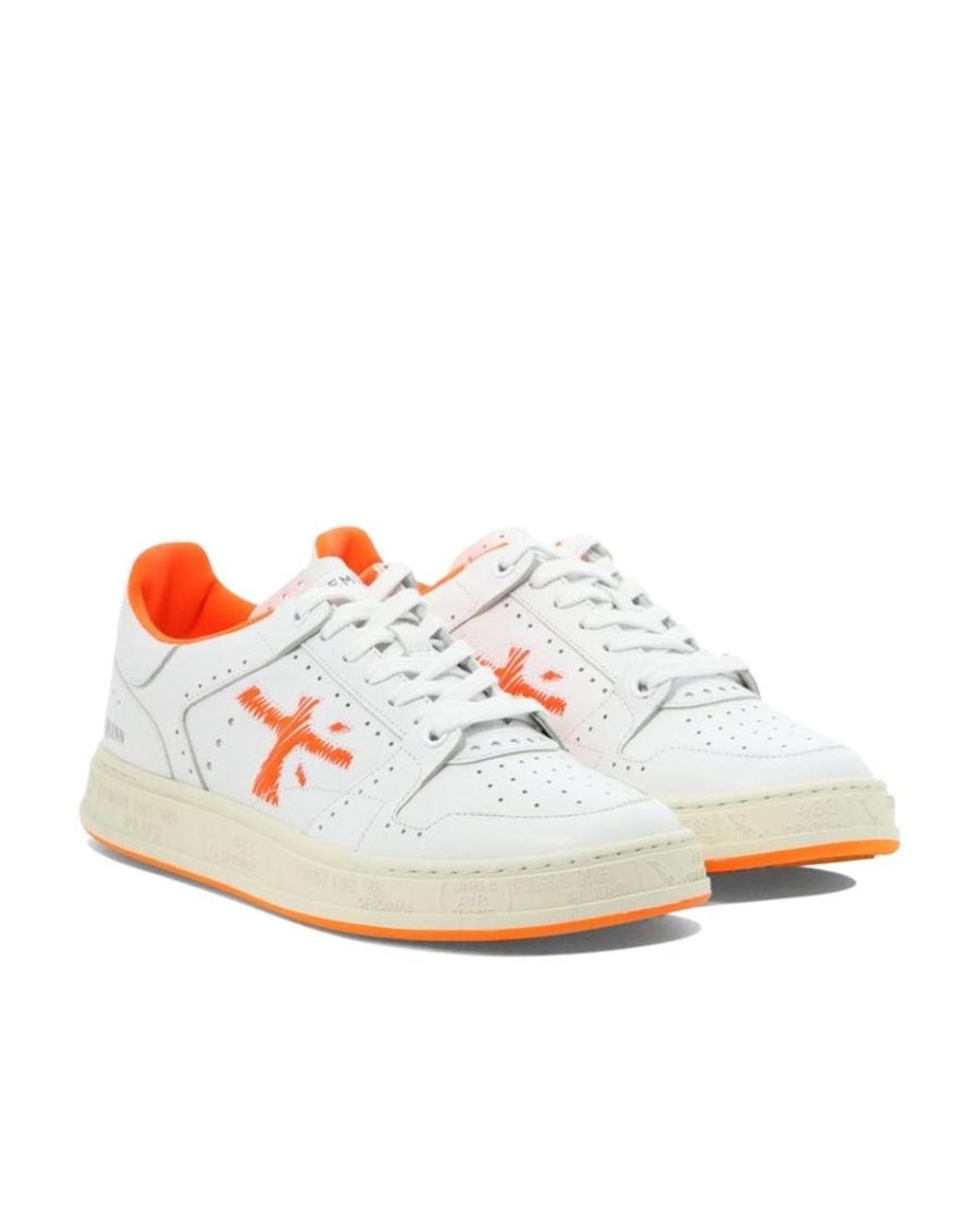Premiata White Lace-Up Low-Cut Skate Shoes for men