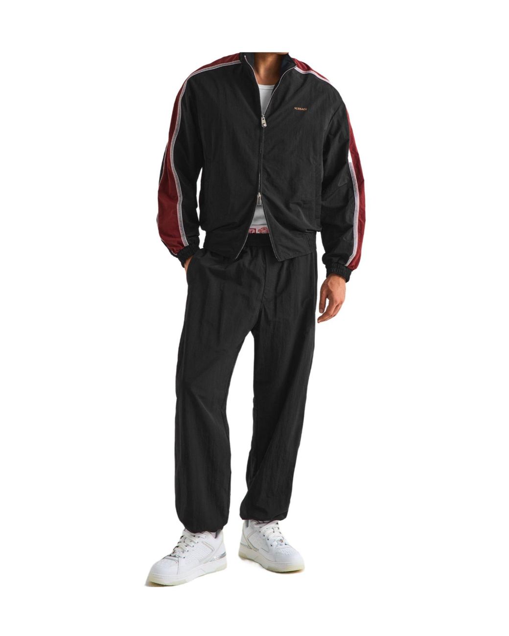 Versace Black Cuffed Casual Trousers for men