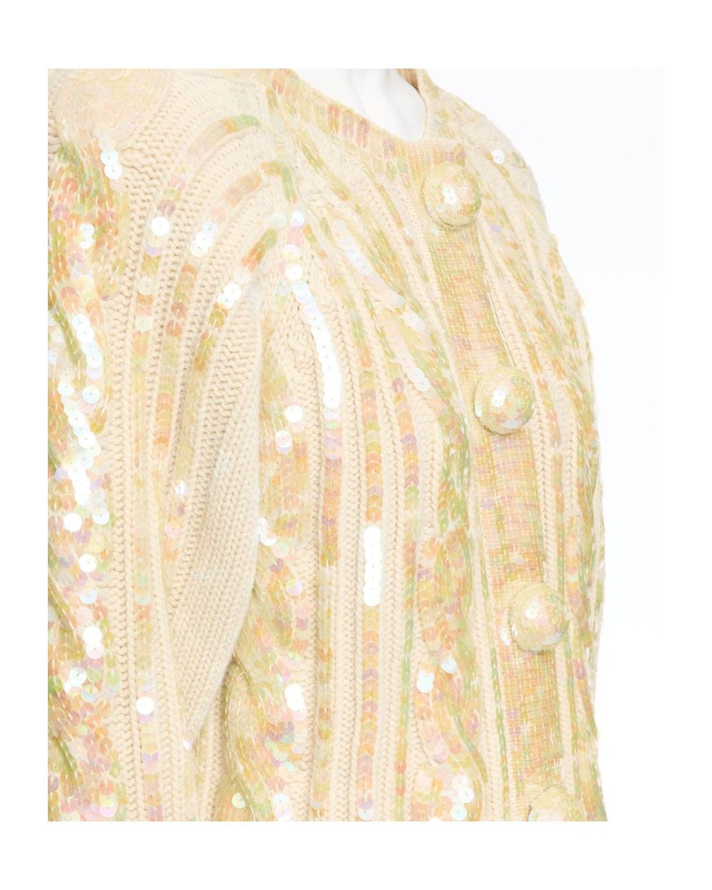 Valentino White Embellished Button-Up Cardigan