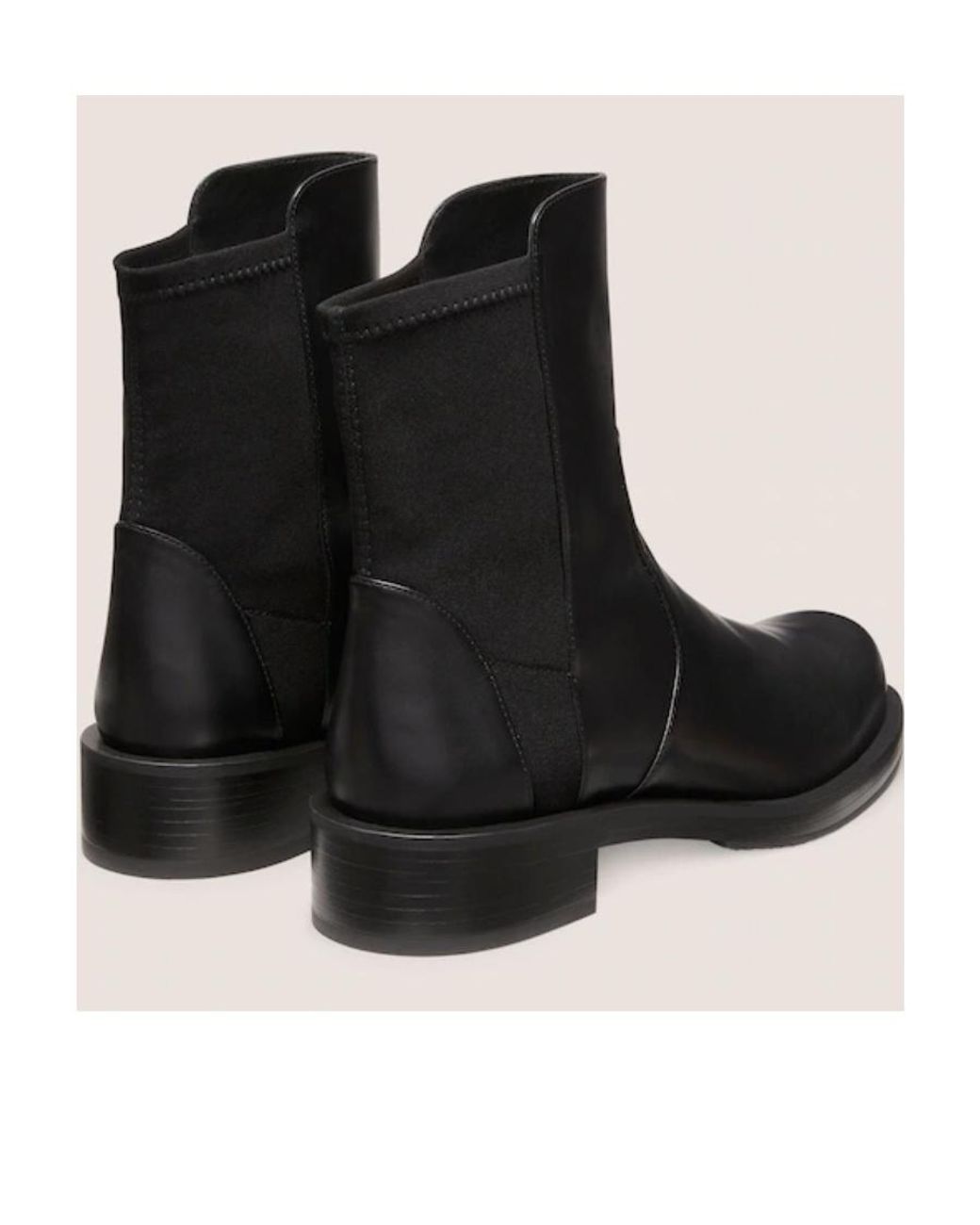 Stuart Weitzman Black Round-Toe Ankle Boots