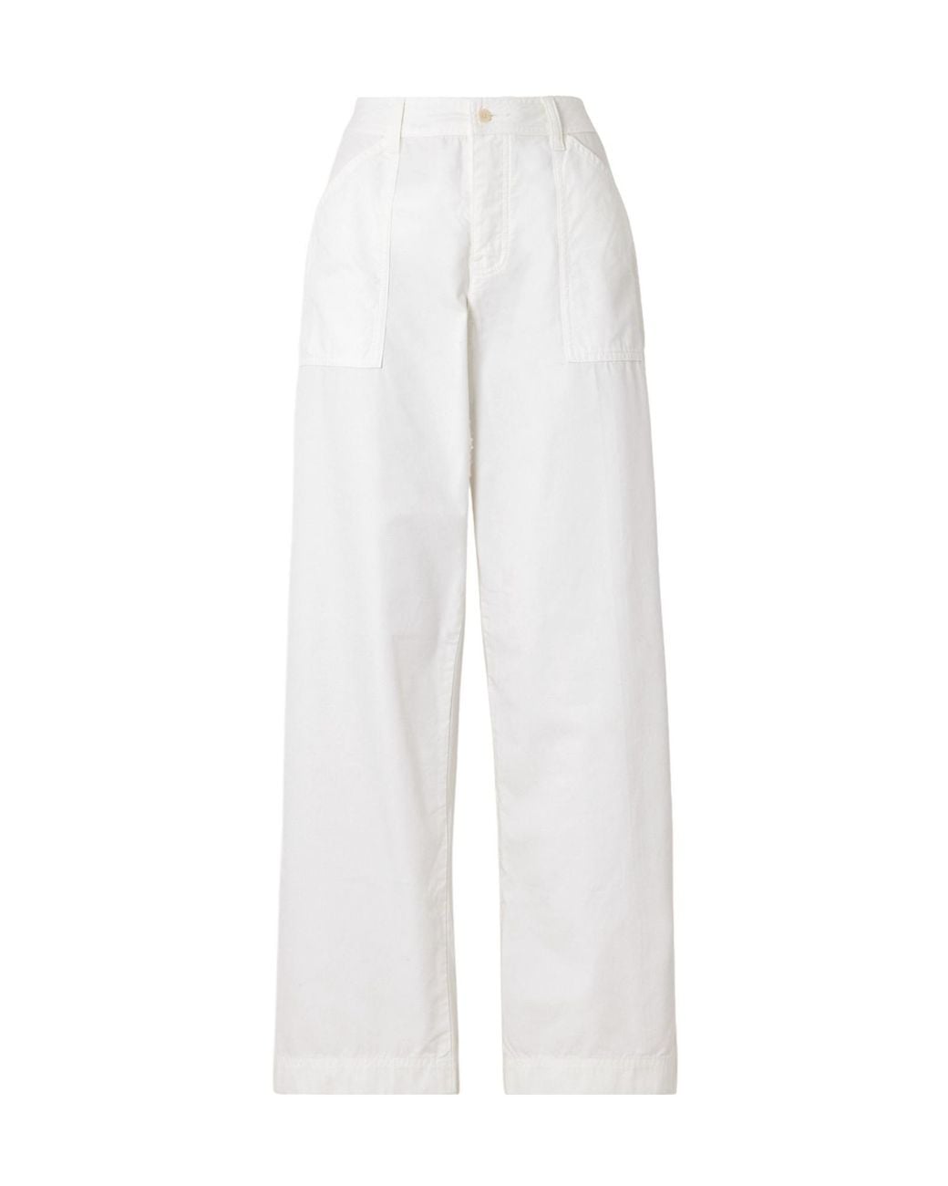 Matteau White Cotton Straight-Leg Pants