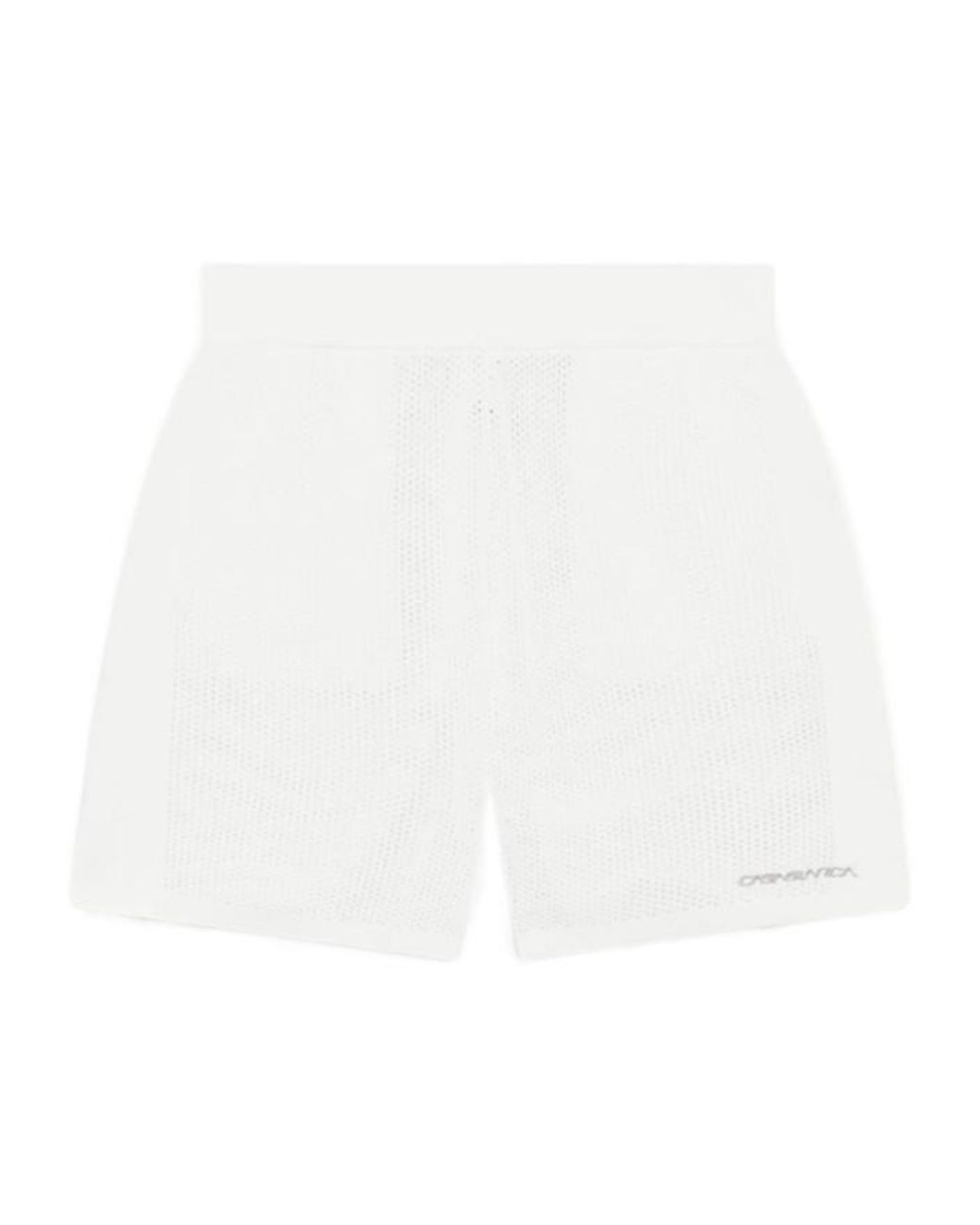 Casablanca White Logo-Embroidered Mesh Shorts for men