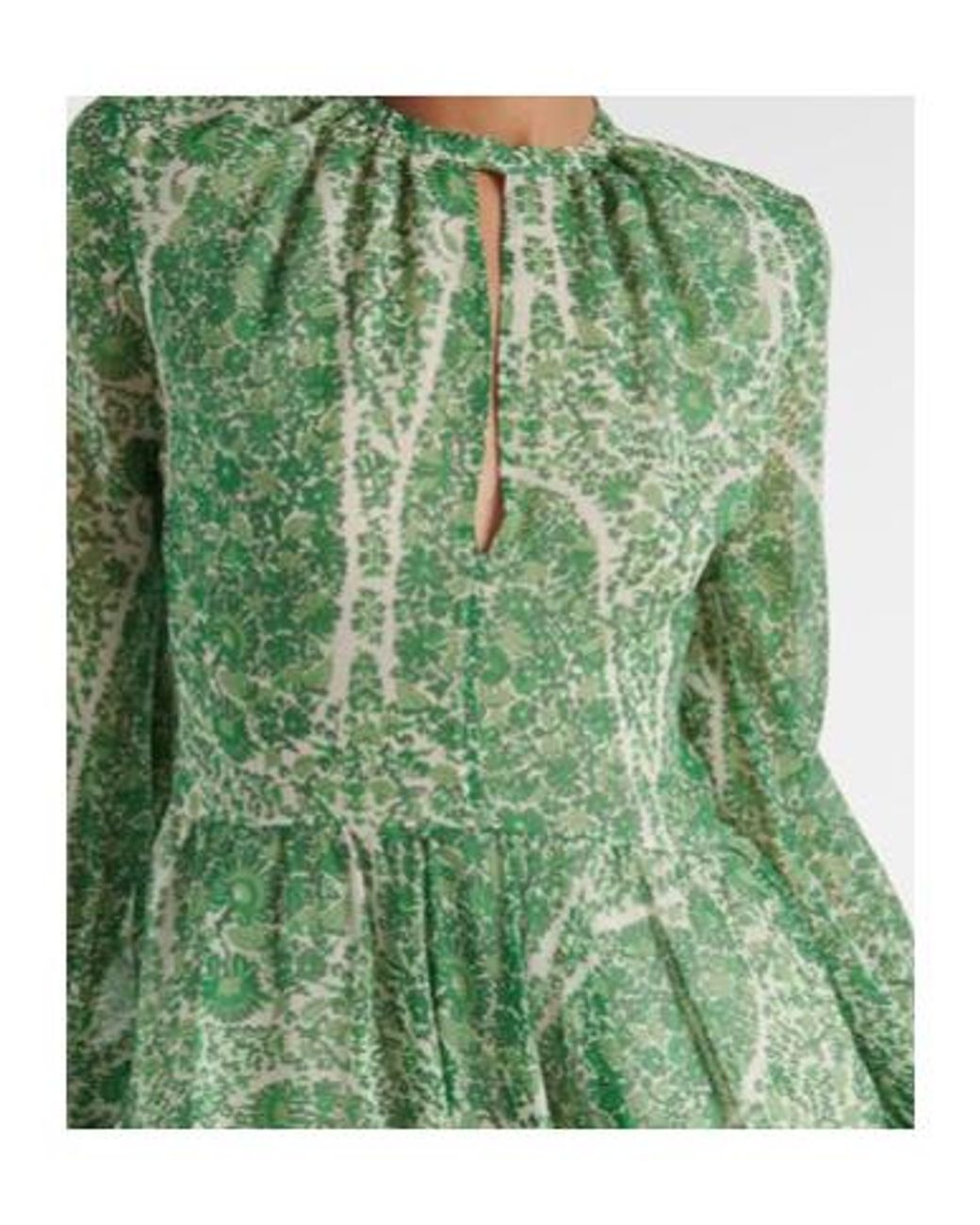 Giambattista Valli Green Printed Silk Georgette Minidress