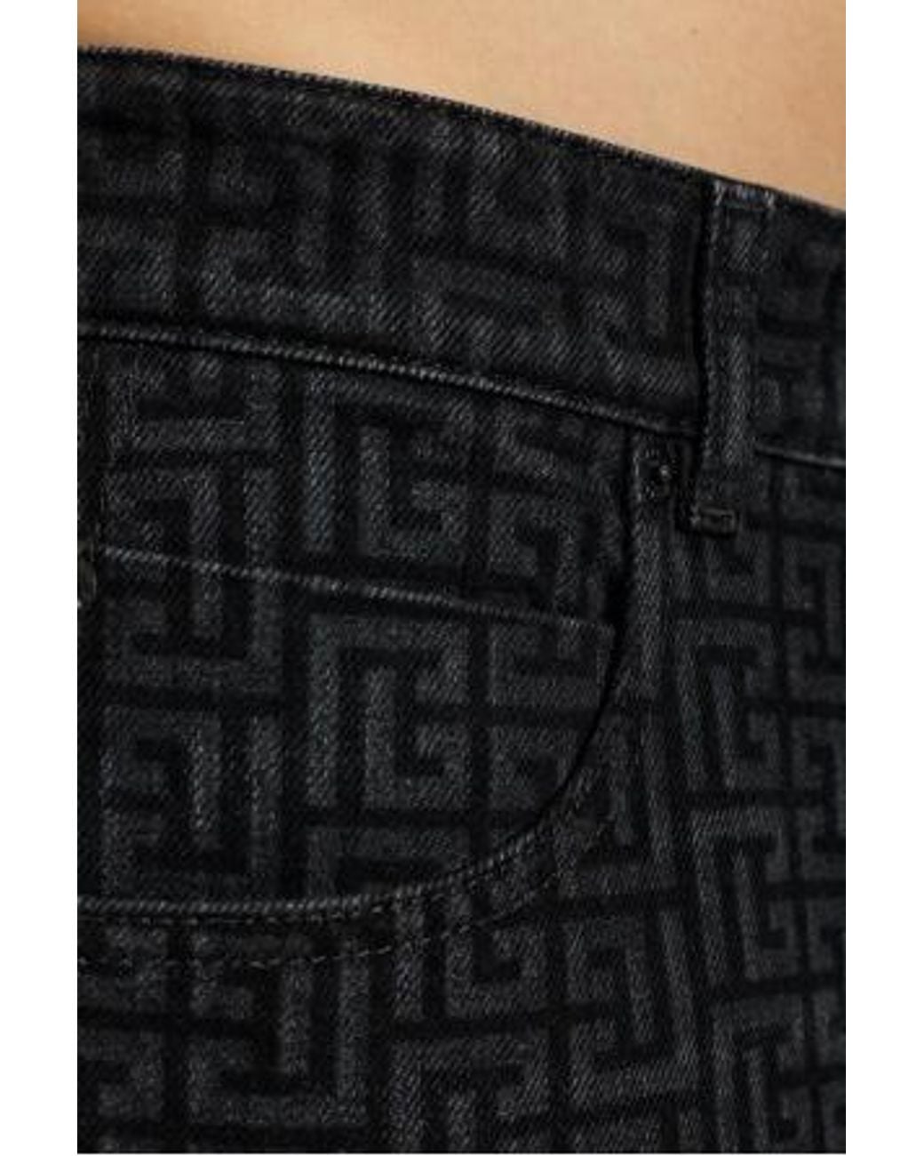 Balmain Black Monogram Straight-Leg Jeans for men