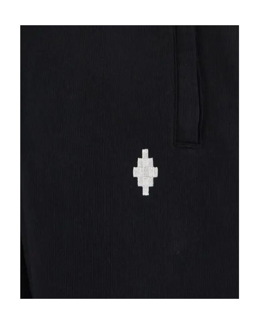 Marcelo Burlon Black Logo Elastic Sweatpants for men