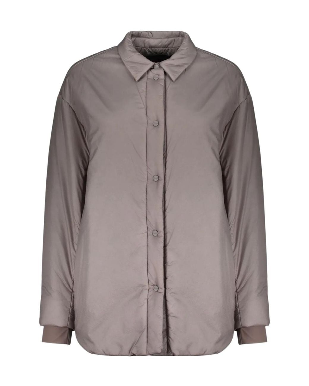 Herno Brown Quilted Shirt-Collar Jacket