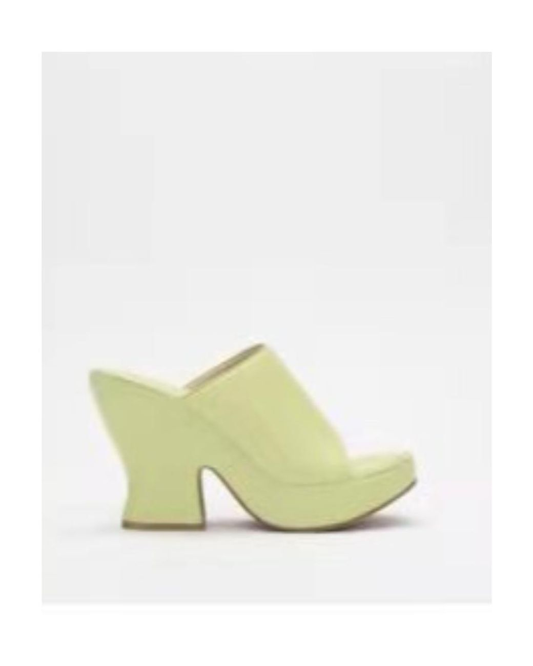 Bottega Veneta White Stack Wedge Mules
