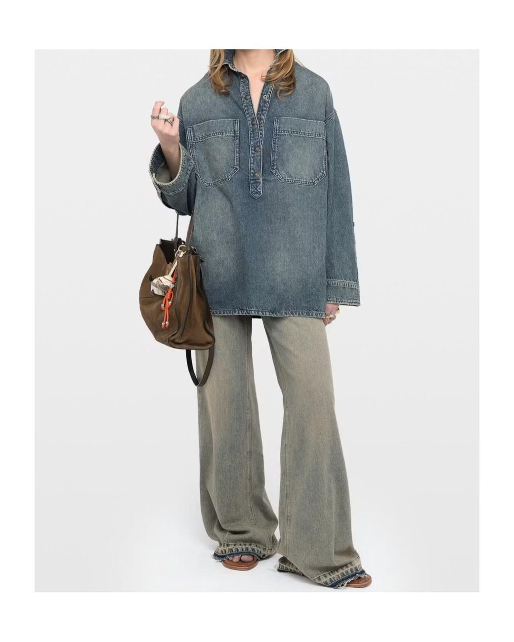 Zadig & Voltaire Blue Long-Sleeved Denim Shirt