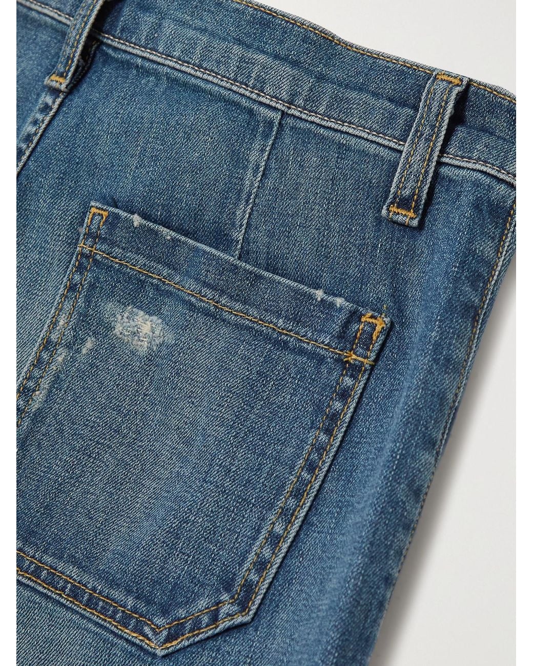 Nili Lotan Blue Distressed High-Rise Flared Jeans