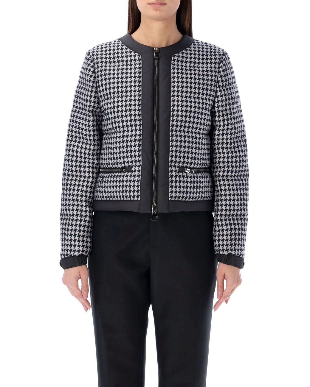 Dior Black Christian Houndstooth Zip-Up Jacket