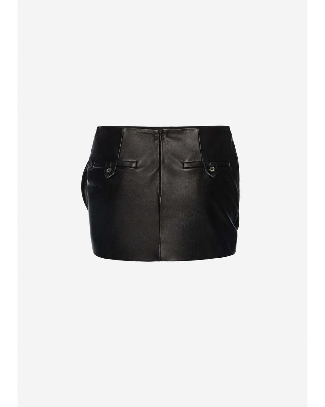 Magda Butrym Black Draped Rose Mini Skirt