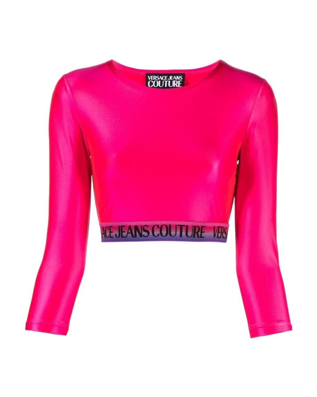 Versace Jeans Pink Couture Crewneck Cropped Top