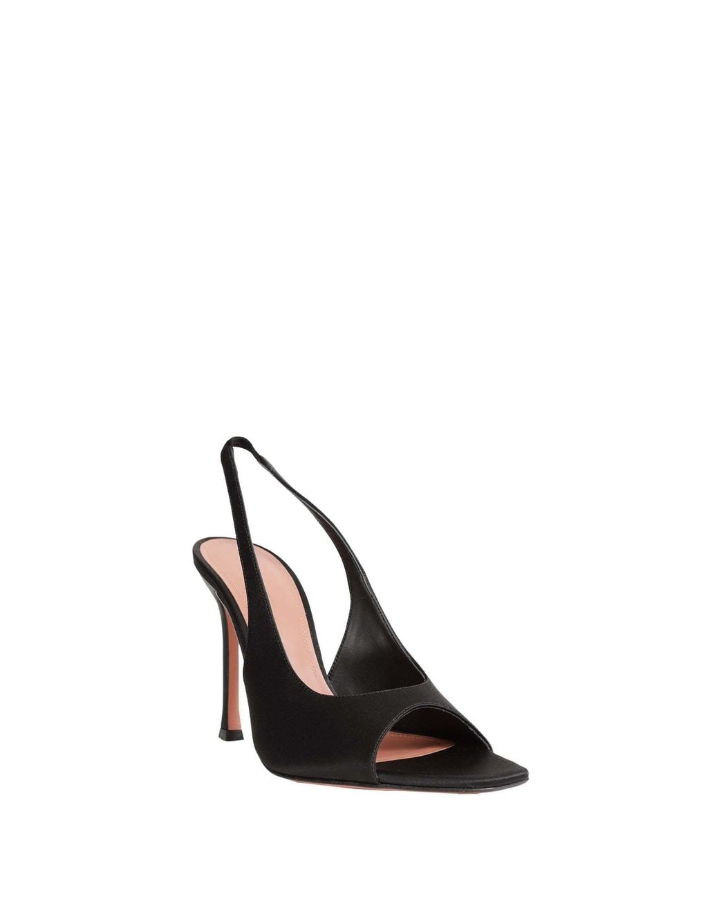 AMINA MUADDI Black Open-Toe High-Heeled Sandals