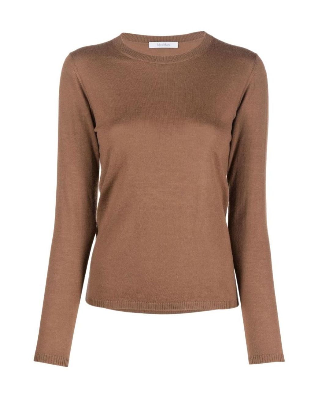 Max Mara Brown Crew Neck Knitted Sweater