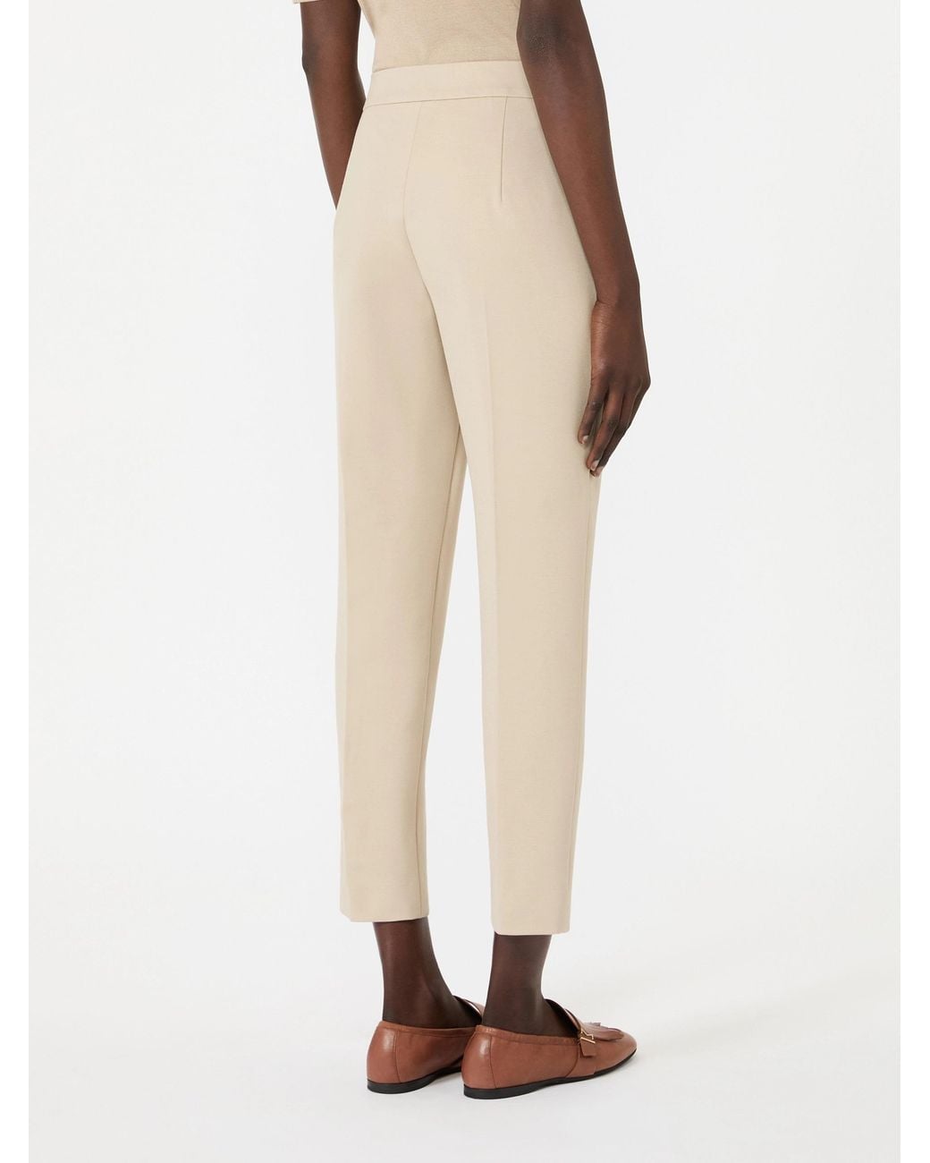 Max Mara Natural Pressed-Crease Cropped Trousers