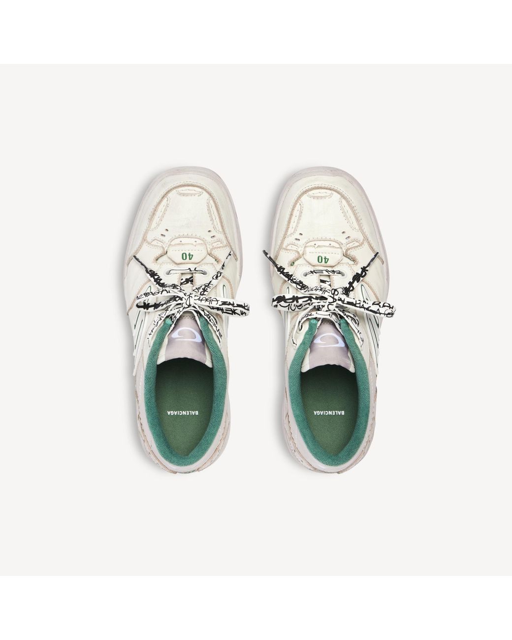 Balenciaga White Hamptons Medium Worn-Out Sneakers for men