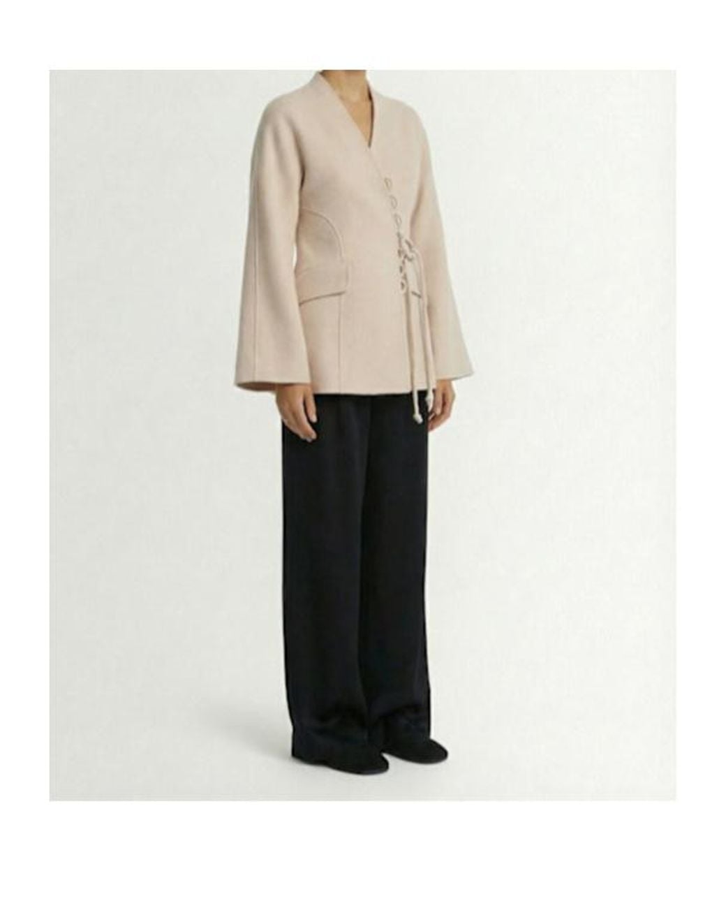 By Malene Birger Natural Lalou Wool Wrap Jacket