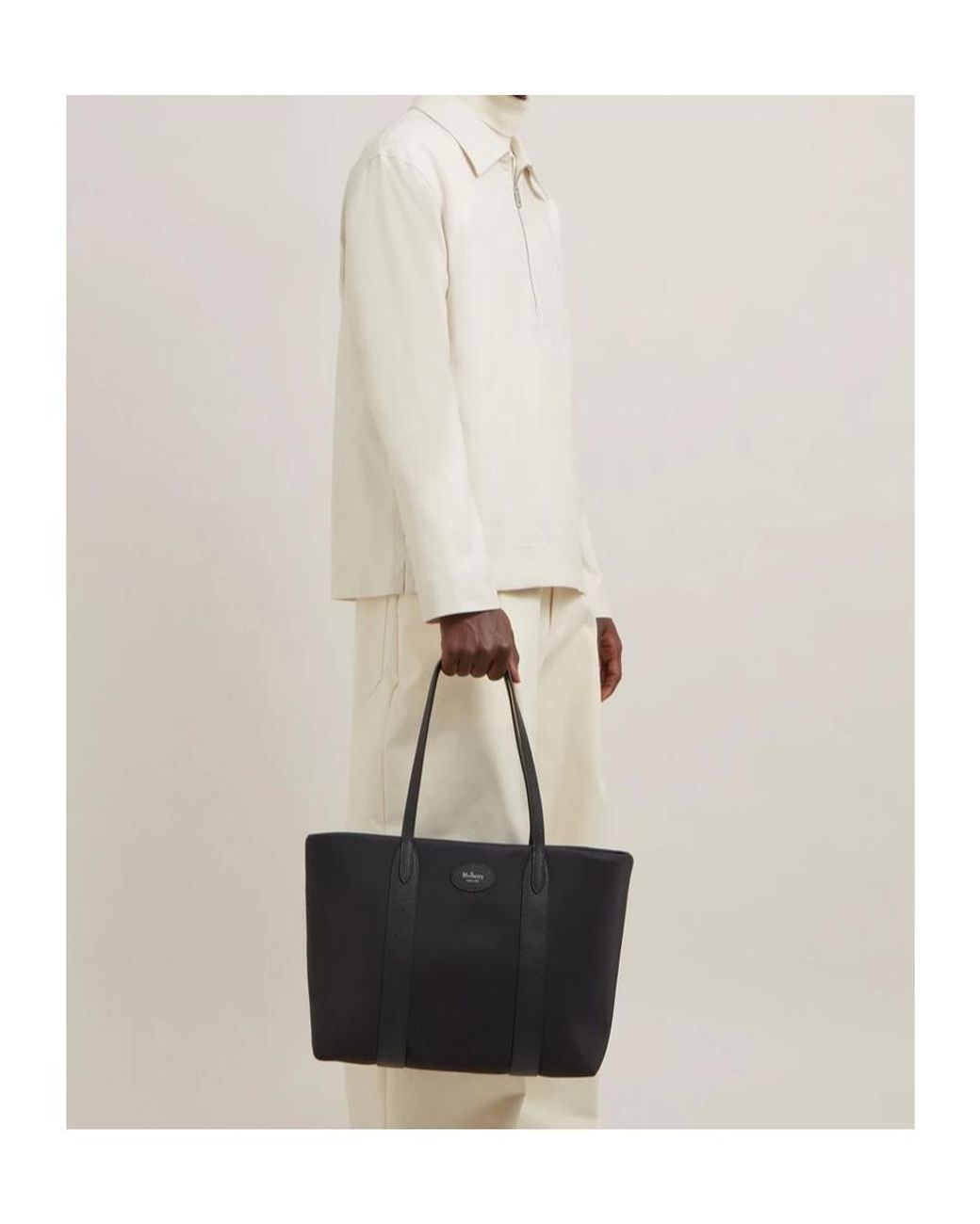 Mulberry Black Logo Patch Top Handle Bag