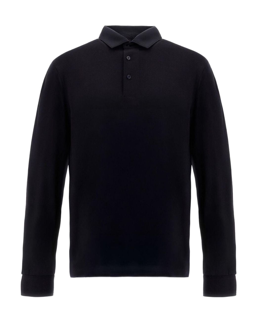Herno Blue Long-Sleeve Polo Shirt for men