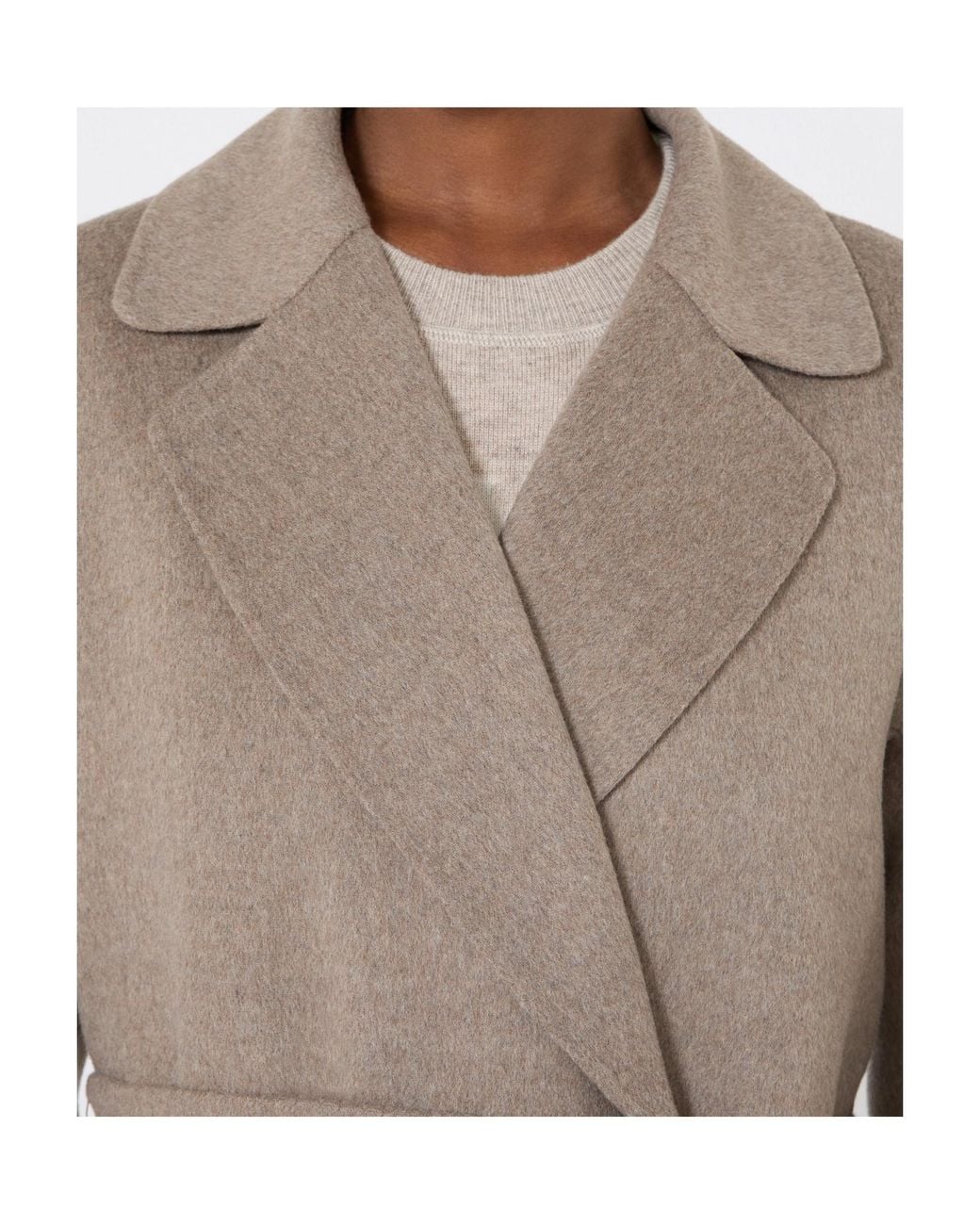 Max Mara Natural Wool Robe Coat