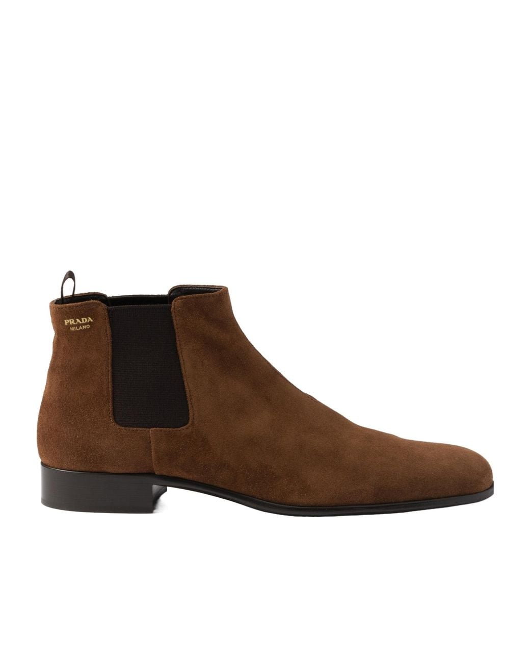 Prada Brown Slip-On Ankle Boots