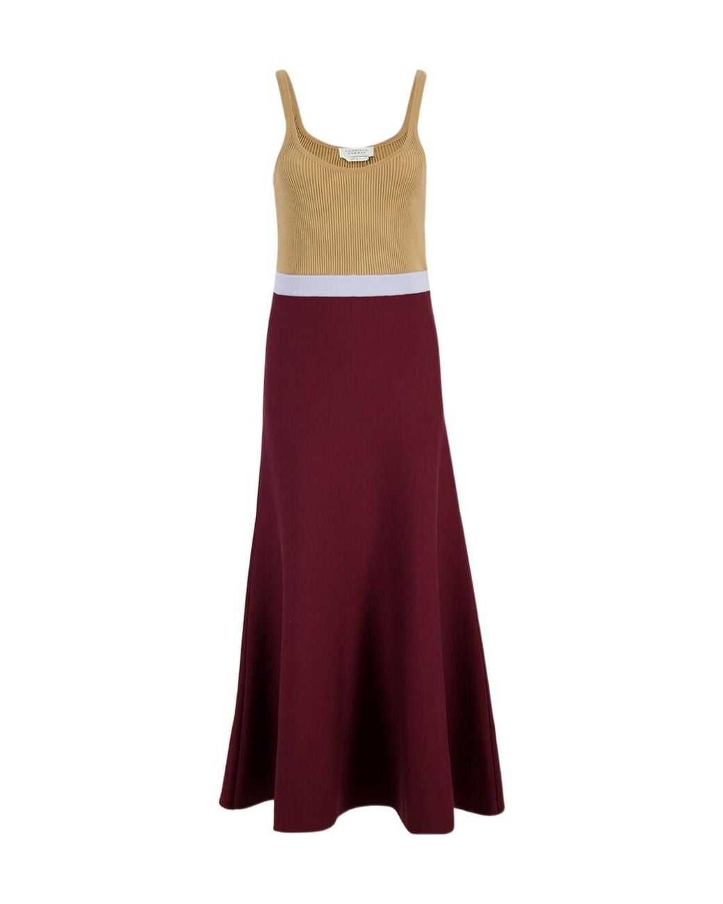 Gabriela Hearst Red Flaminius Ribbed-Knit Sleeveless Midi Dress
