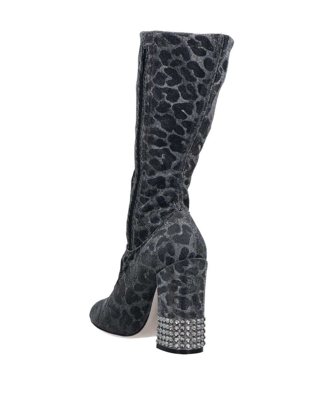 Dolce & Gabbana Black Leopard Print Block Heel Ankle Boots