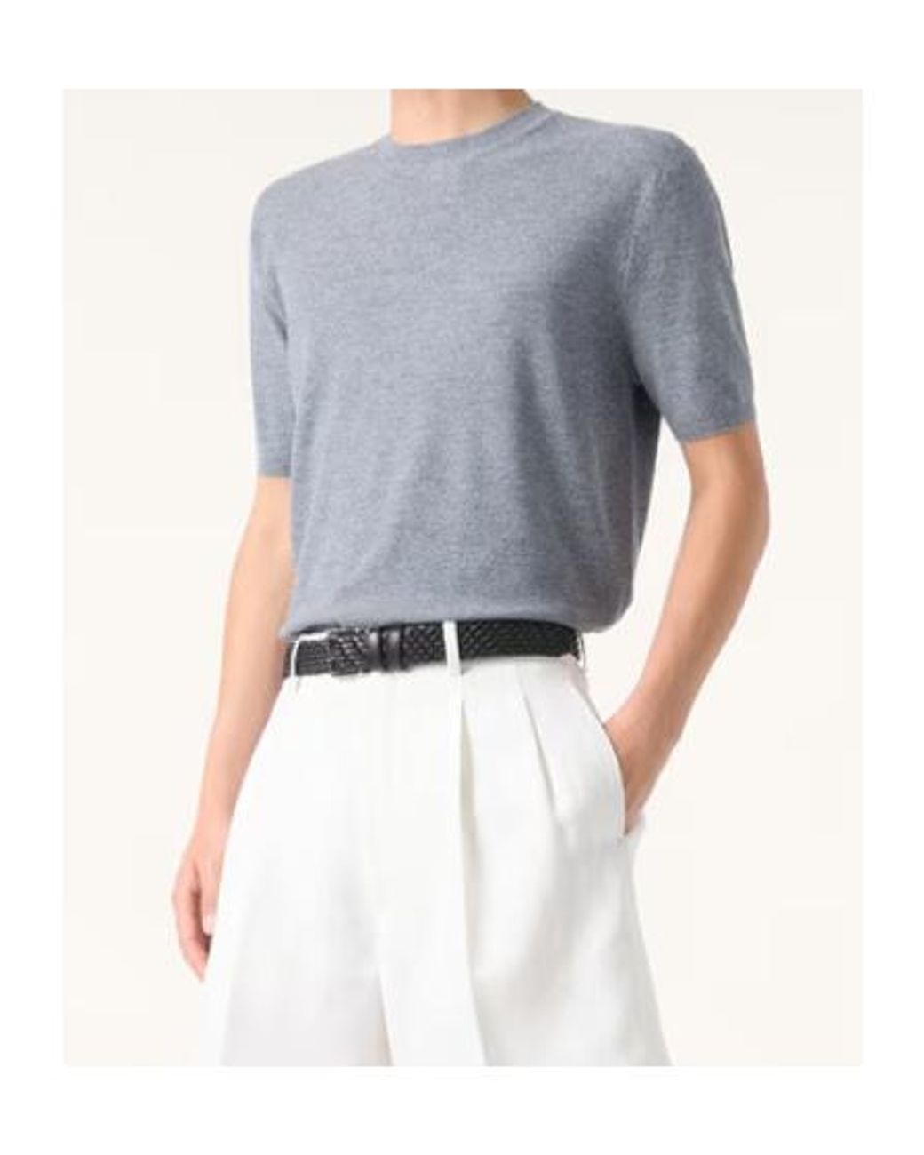 Loro Piana Blue Tartana Crewneck for men
