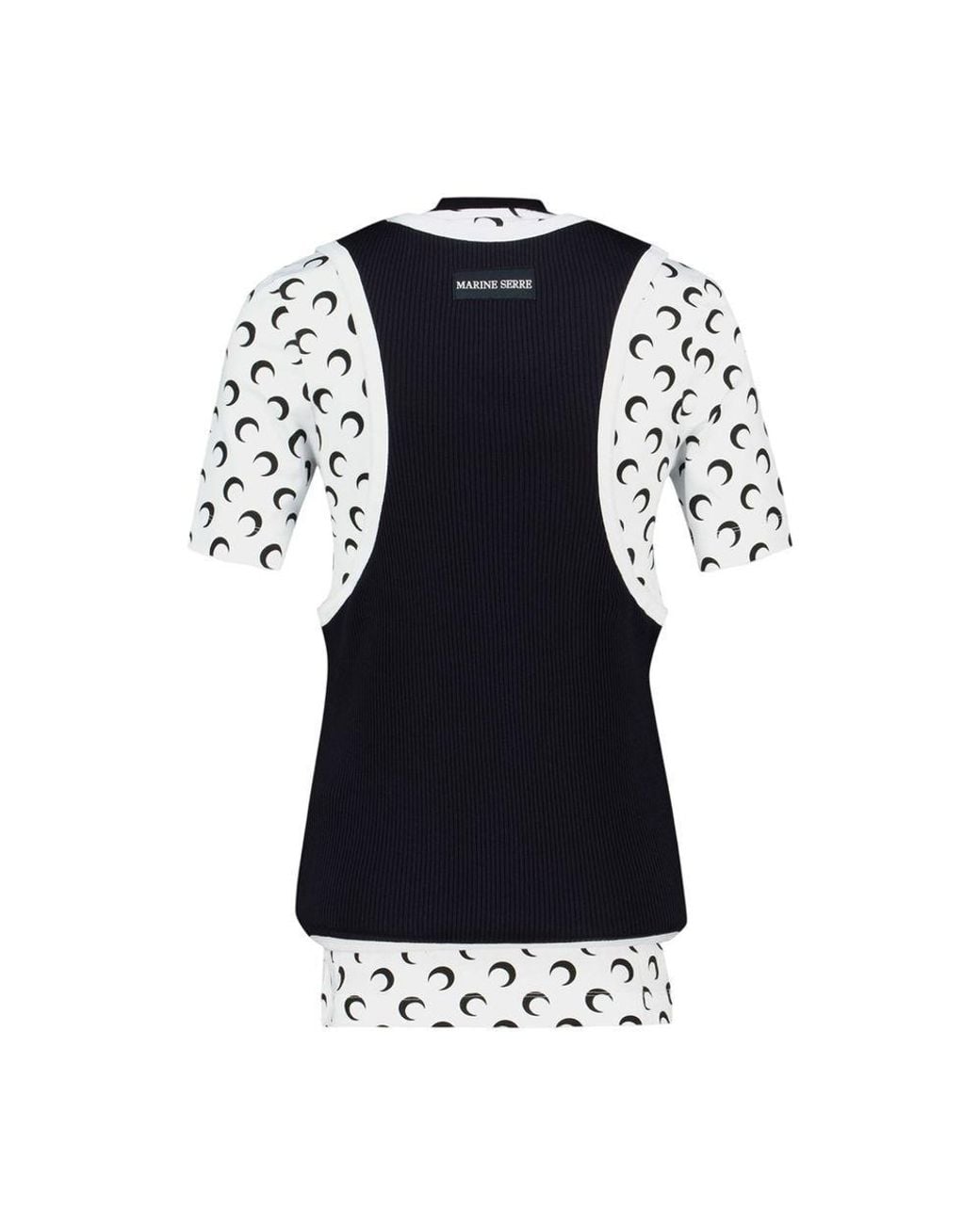MARINE SERRE Black Layered Jersey Short Sleeved T-Shirt for men