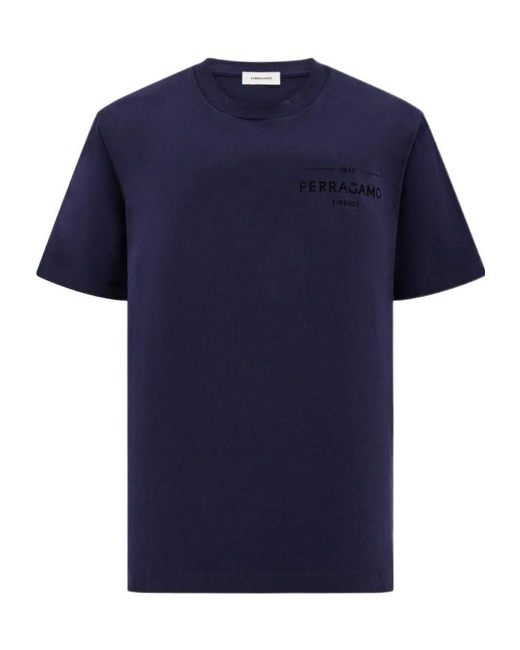 Ferragamo Blue Short-Sleeved T-Shirt for men