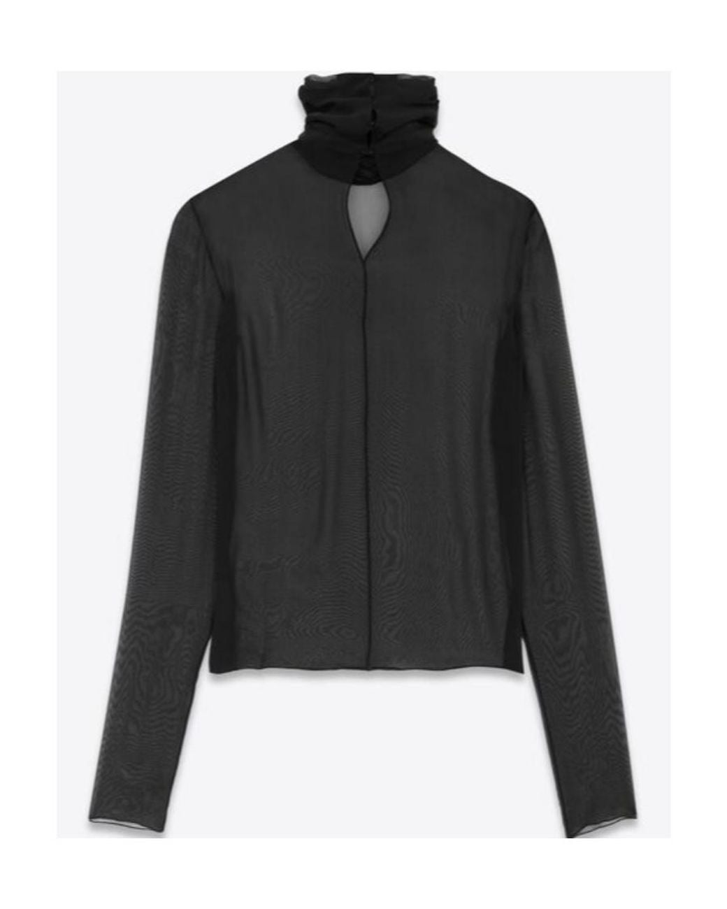 Saint Laurent Black Turtleneck Long-Sleeved Blouse