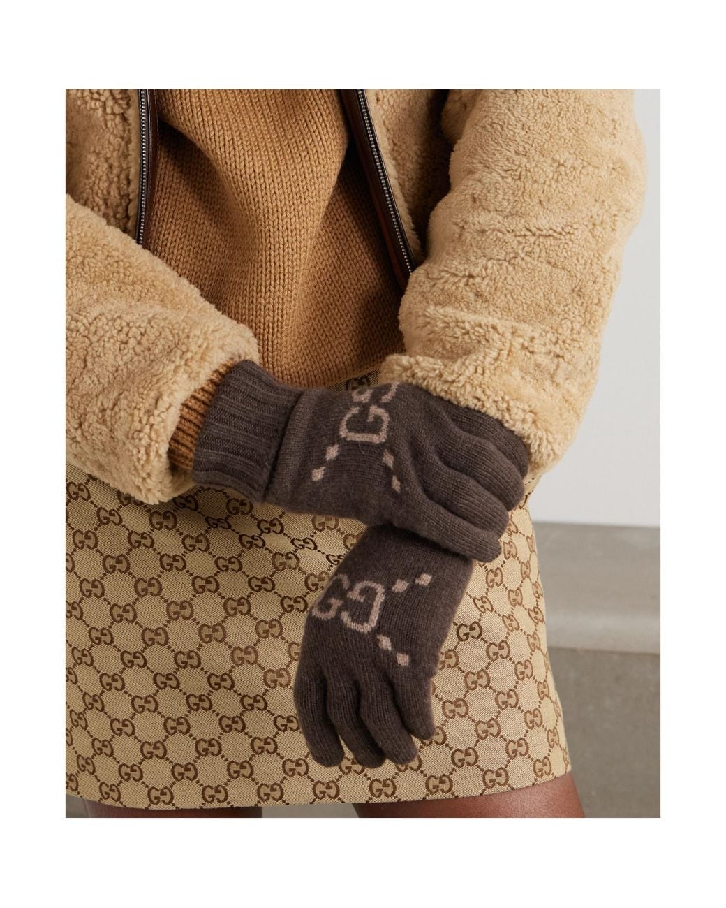 Gucci Multicolor Gg Jacquard Gloves for men
