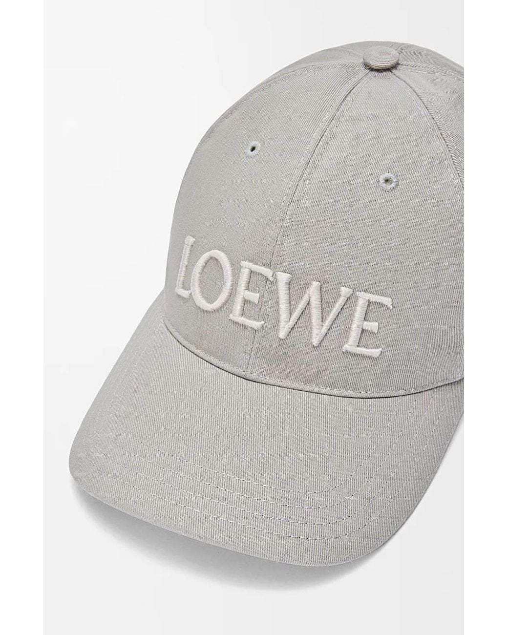 Loewe Gray Logo Embroidered Baseball Cap