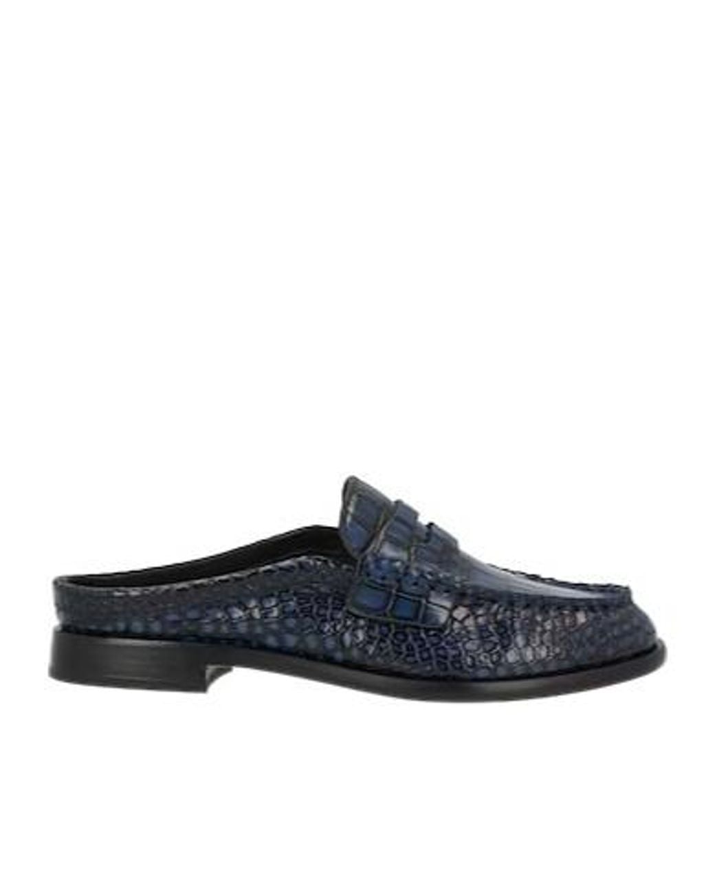 Rag & Bone Blue Crocodilepattern Mules