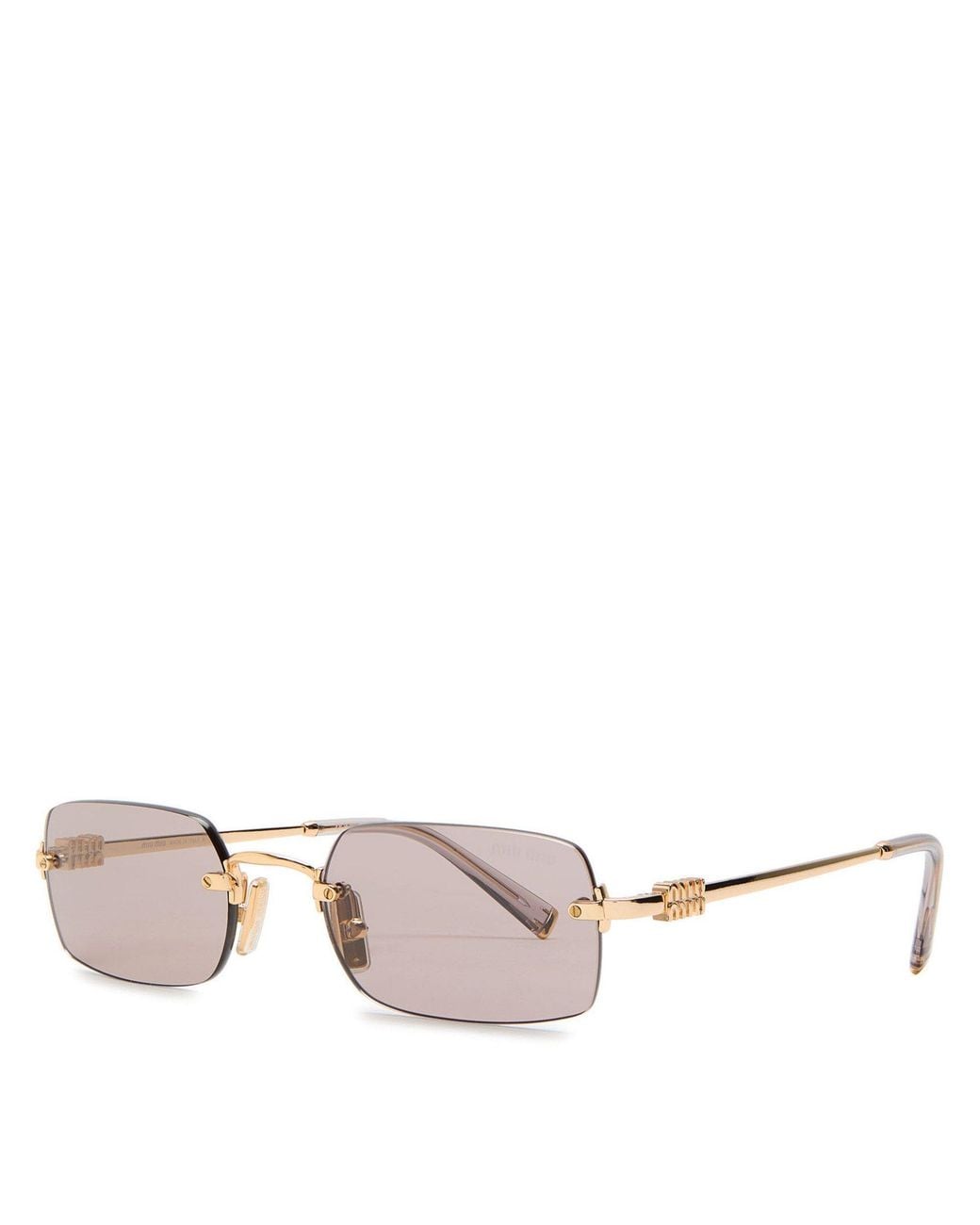 Miu Miu Pink Frameless Rectangular Sunglasses