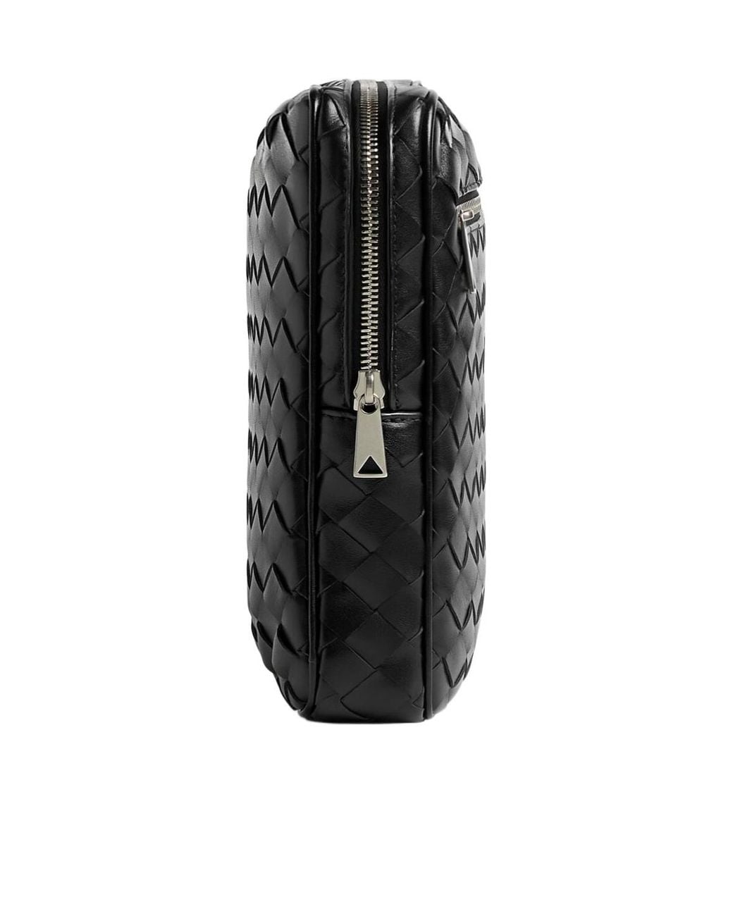 Bottega Veneta Black Intrecciato Zipped Clutch Bag for men