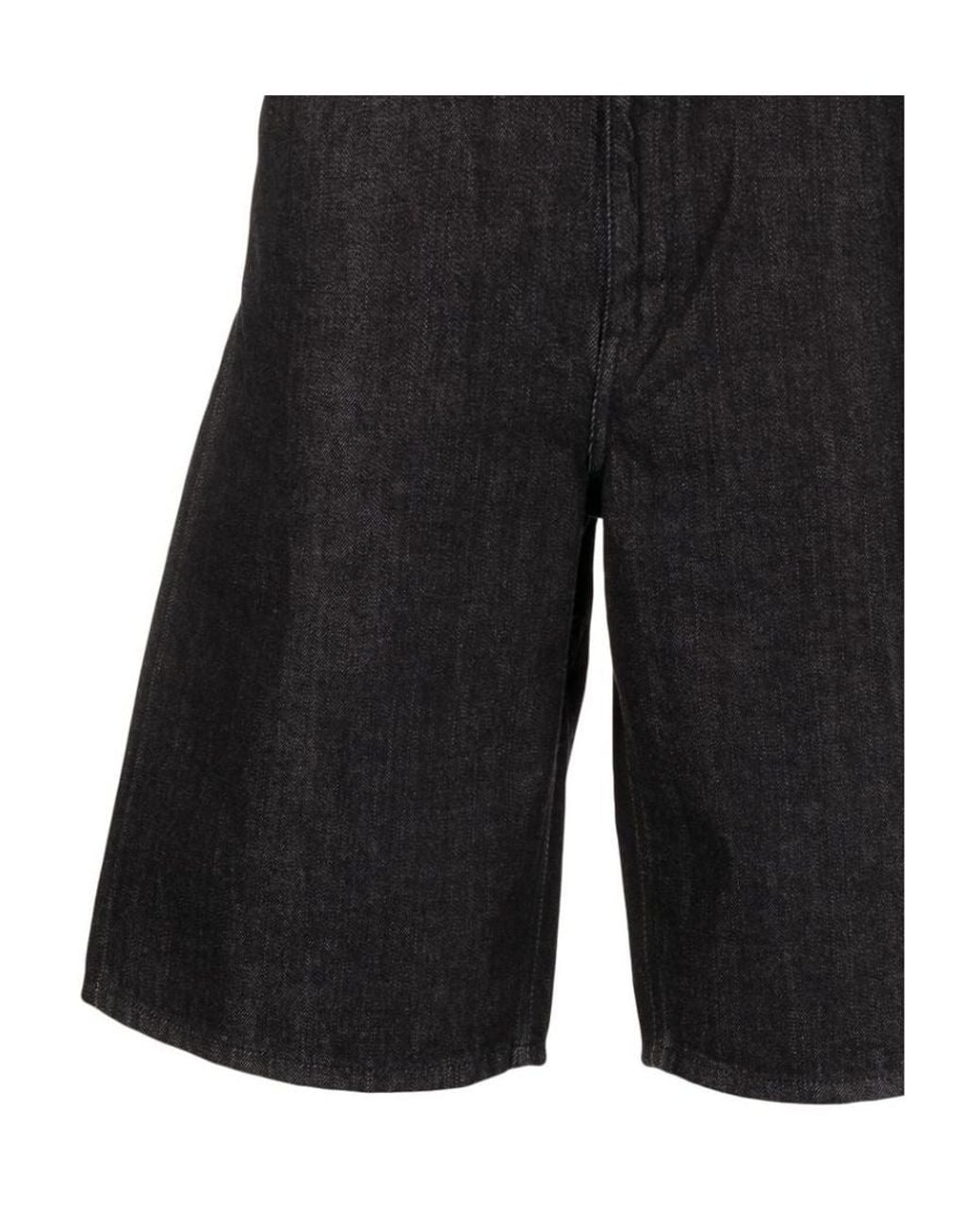 Jil Sander Black Wide-Leg Denim Shorts for men