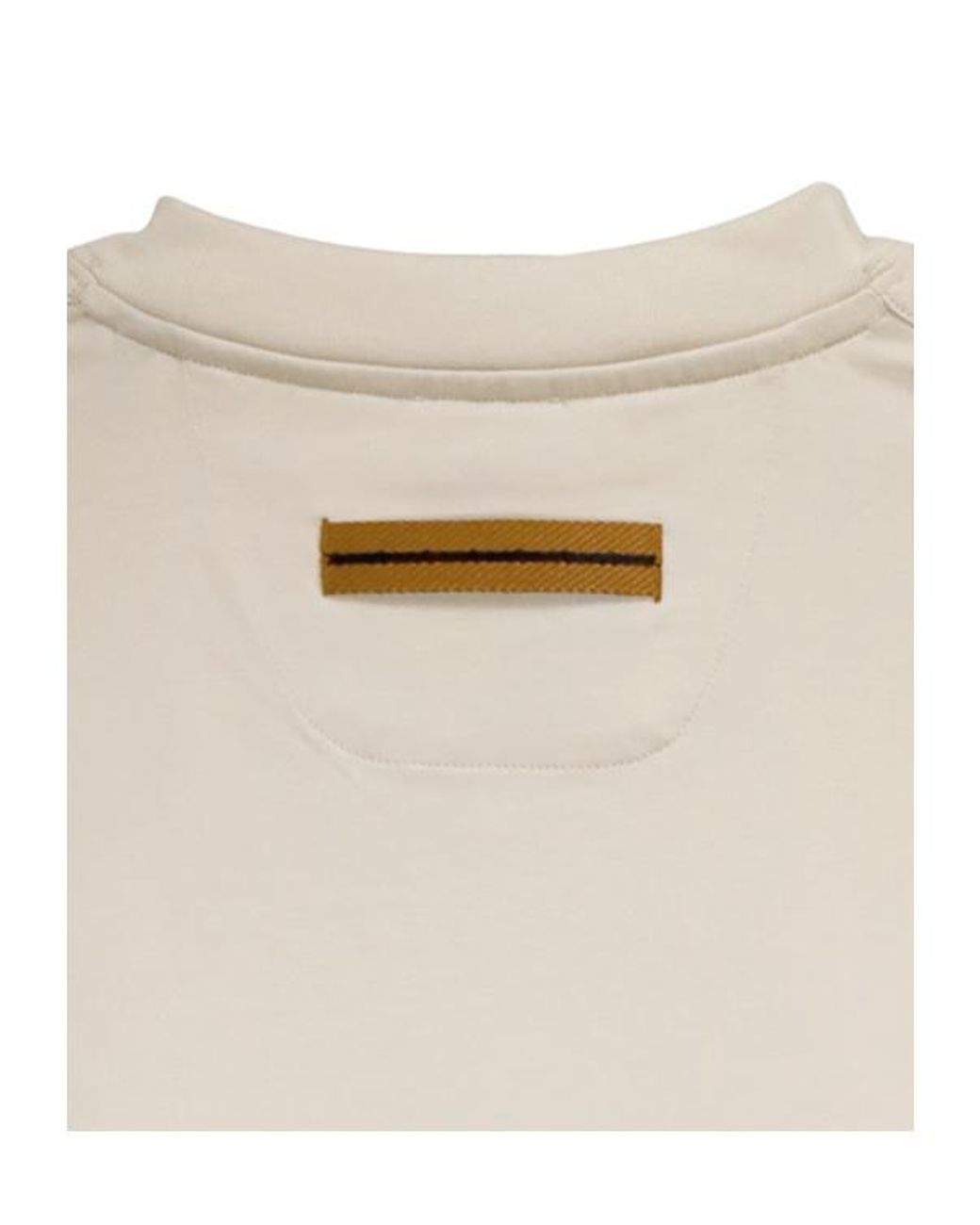 Zegna Natural Logo Detailed Crewneck T-Shirt for men
