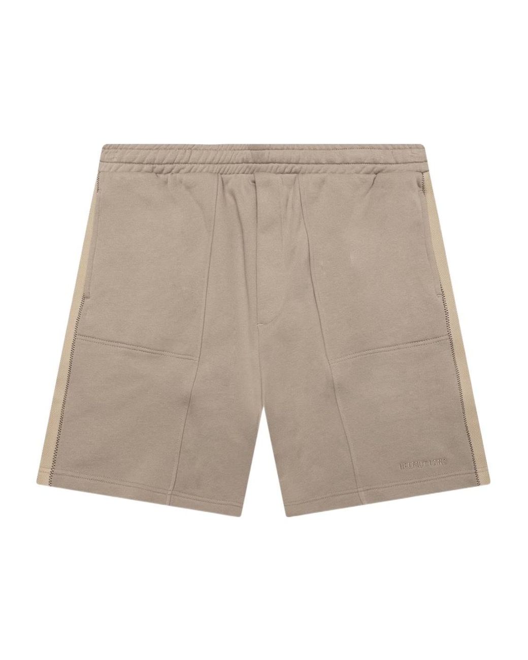 Helmut Lang Gray Logo-Embroidered Tape Track Shorts for men