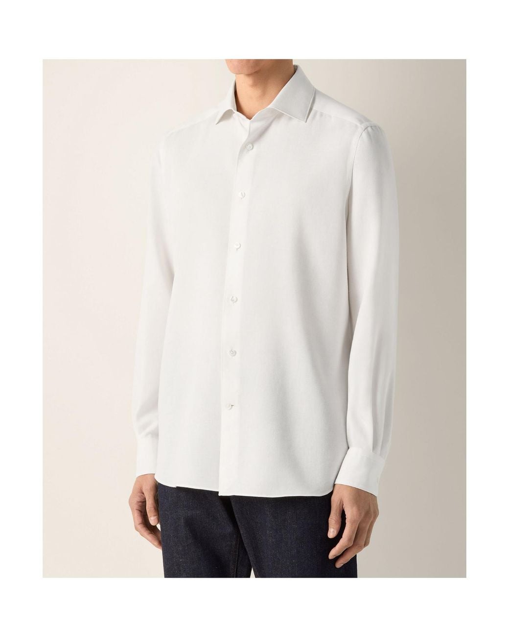 Zegna White Cashco Shirt for men