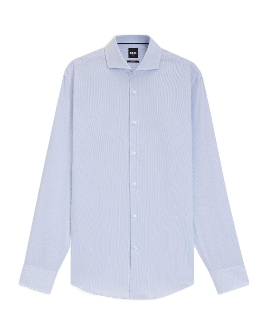 Boss Blue Striped Long-Sleeved Shirt for men