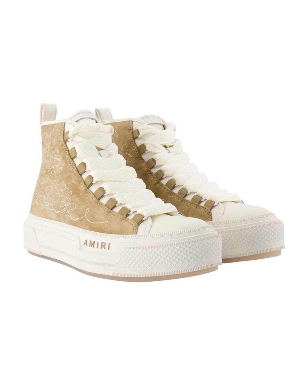 Amiri Natural Western Ma Court Embroidered High-Tops for men