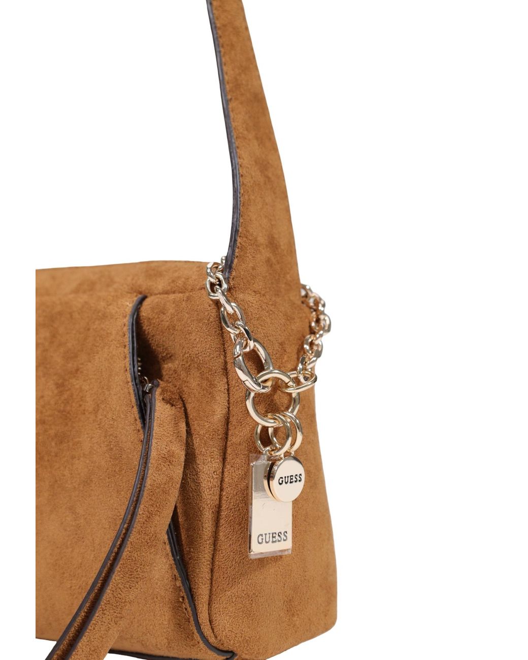 Guess White Zippered Shoulder Bag