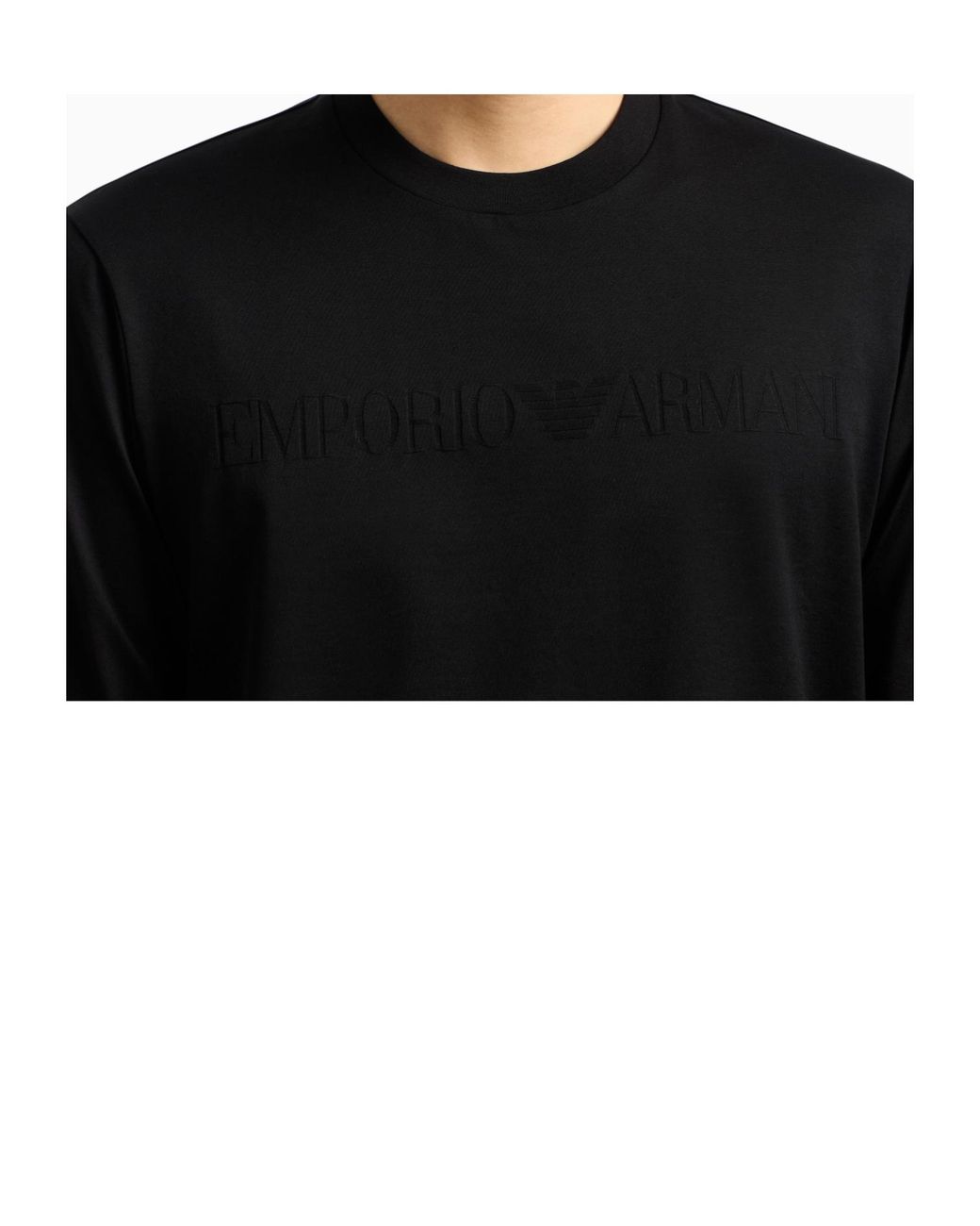 Emporio Armani Black Long-Sleeve Cotton T-Shirt for men